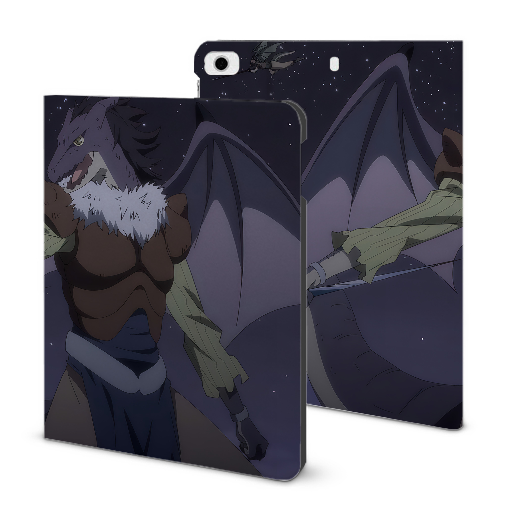 （画像用） 転スラ Regarding Reincarnated to Slime IPad ケース ブック型 PUレザー TPU 耐衝撃 軽量 薄型 ペン収納なし 全面保護 IPad 各モデル対応
